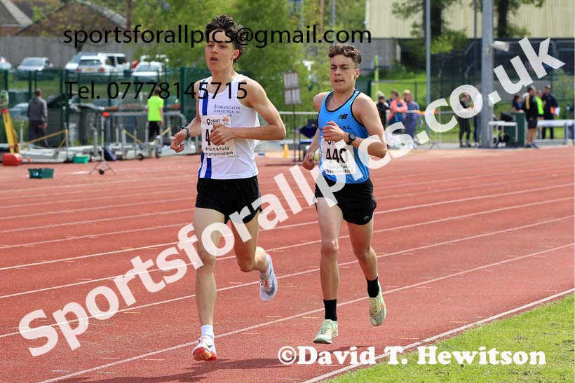 Mens Under-17s 3000 metres, 2023 North Eastern Track and Field Champs., Middlesbrough Sports Village, Middlesbrough. Photo: David T. Hewitson/Sports for All Pics